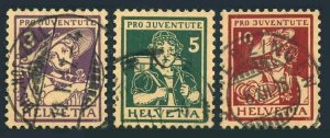 Switzerland B4-B6,used.Michel 130-132. Pro Juventute 1916,Girl's Costumes.