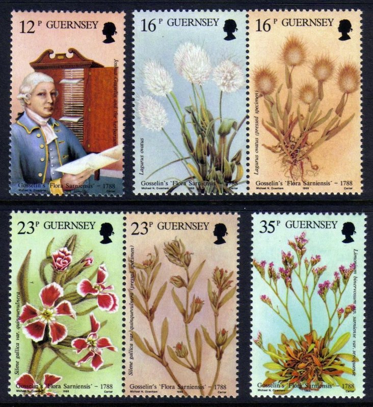 GUERNSEY 1989 - Flowers  MNH set # 394-399