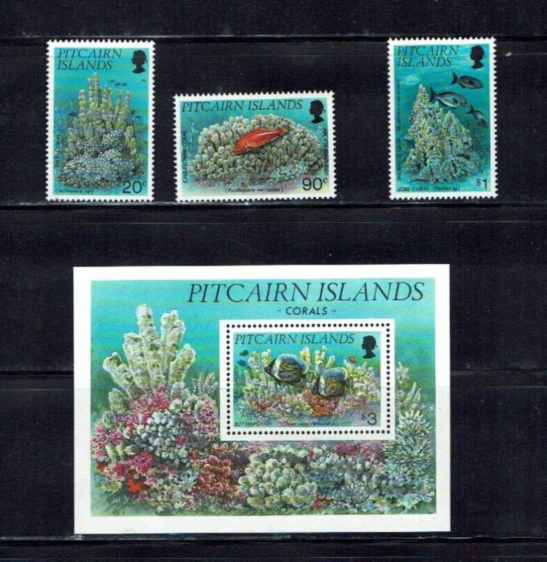 Pitcairn Islands: 1994, Corals, MNH set + M/Sheet