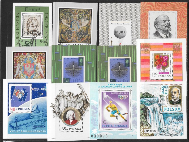 WORLDWIDE (157) Souvenir Sheets Mostly MNH Very Few CTO or Litely Hinged