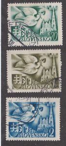 Slovakia # 74-76, St. Stephens Cathedral & Dove, Used, 1/2 Cat.