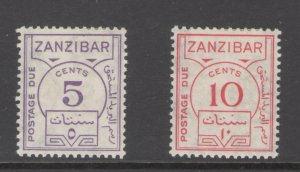Zanzibar 1936 Postage Due Scott # J18 - J19 MH