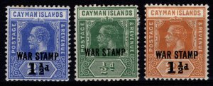 Cayman Islands 1917-20 George V Def. Optd. War Stamp, various [Unused]