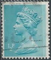 Great Britain MH22 (used, rough top edge) ½p Machin, greenish blue (1971)