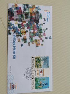 SINGAPORE 2013 FDC - WORLD STAMP EXHIBITION 2015 IN EXCELLENT CONDITION.