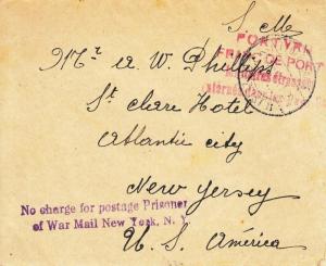 1915, Belgian Internee held in Holland to New Jersey, (M1717)