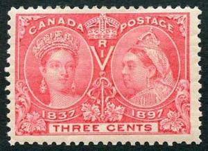 Canada SG126 1897 QV 3c Carmine Jubilee P12 M/M