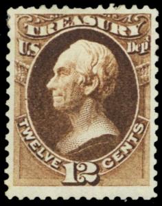 O78, Mint VF HR 12¢ Dept Of The Treasury Official Stamp Cat $300. - Stuart Katz