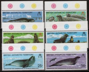 ZAYIX Br Antarctic Territory BAT 96-101 Seals w Traffic Light tabs 041123-S114