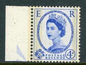 Great Britain 1959 QEII 4p Ultramarine Phosphor/Graphite Bars SG #608 MNH B30