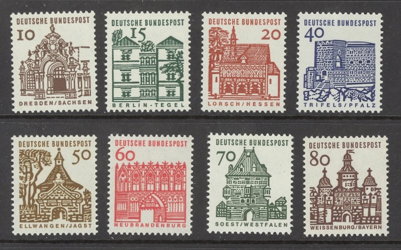 Germany Sc# 903-912 MNH 1964-1966 Buildings