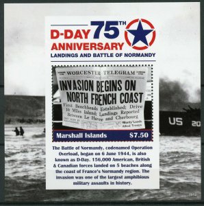 Marshall Islands 2019 MNH WWII WW2 D-Day 1v S/S Military World War II Stamps