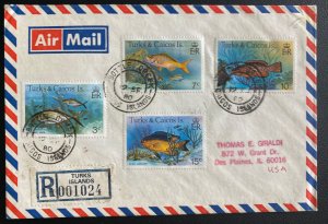 1980 Bottle Oak Turks & Caicos Airmail Registered Cover To Usa