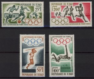 [Hip3560] Chad 1964 : Olympics Good set very fine MNH stamps