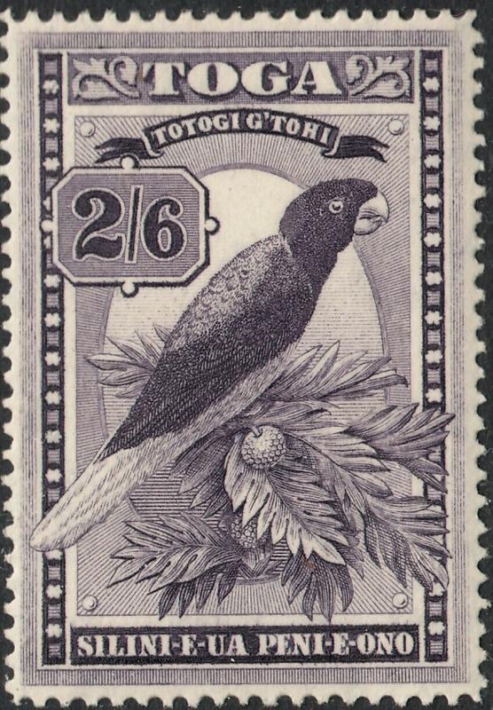 Tonga 1943 KGVI 2/6d Deep Purple MVLH