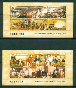 Barbuda #235d,237d MNH Scott $5.25 American Bicentennial S/S