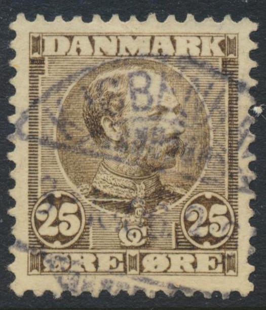 Denmark Scott 67 (AFA 49), 25ø brown Christian IX, VF used
