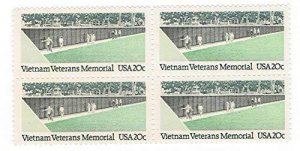 1984 Vietnam Veterans Memorial Block of 4 Postage Stamps, Sc#2109, MNH, OG