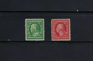 #331 1cent FRANKLIN MNH & #332 2cent WASHINGTON MLH - SCV is $22.50 - W33