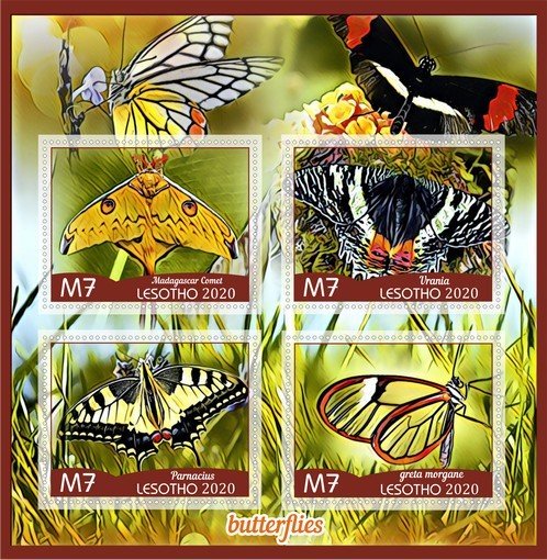 Republic of Lesotho stamps 2020. - Set of insect butterflies from 8 blocks MNH *