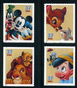 Scott #3865-68 - Disney Characters - Set of 4 - MNH