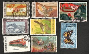 8 Valuable - Thailand Sc #433 #537 #580 #811 #830 #856 #862 used stamps.