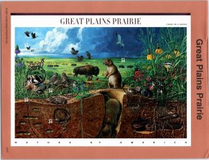 USPS SOUVENIR PAGE GREAT PLAINS PRAIRIE MINIATURE SHEET OF (10) 2001