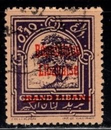 Lebanon - #86 Ceder Tree Overprinted -  Used