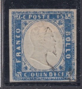 Italy Regno - Sassone n. 11d cv 1650$ - SIGNED CHIAVARELLO Celeste latteo