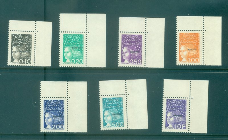 Mayotte - Sc# 112-18. 1999 Marriane Defins. MNH $9.75.