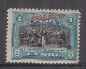 PERU, 1918 Atahualpa Funeral, 1s., ABN Punched Proof, SPECIMEN in Red, mnh.