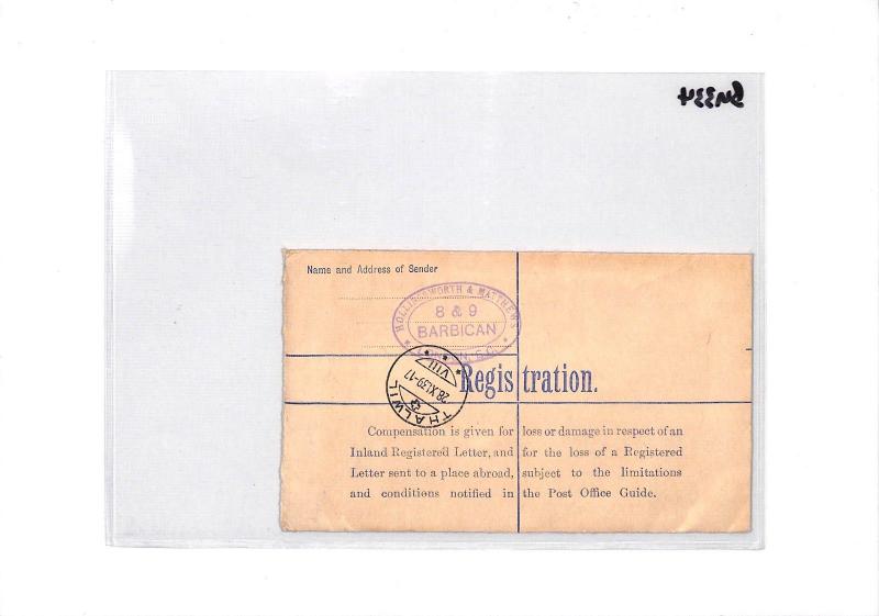 GB London Registered Letter Postal Stationery Cover PTS 1939 BU334