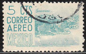 MEXICO C208 5cts 1950 Definitive 2nd Printing wmk 300 HORIZ. USED. F-VF. (903)