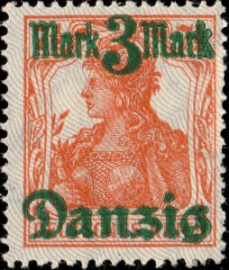 DANZIG - 1920 - Mi.29-I 3Mk / 7-1/2pf (tips upwards) - Mint (Hinged)*