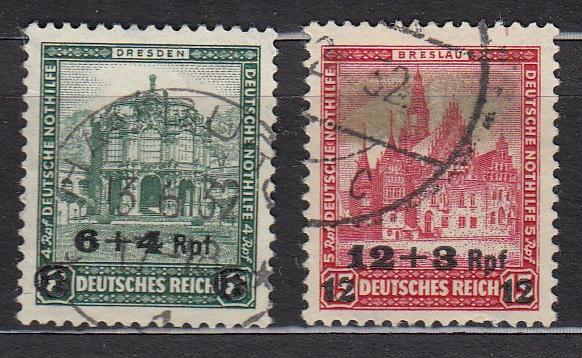 Germany - 1932 overprinted Buildings Sc# B42/B43 - (1447)