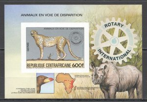 Wb354 Imperf Central Africa Fauna Endangered Animals Rotary Bl Mnh