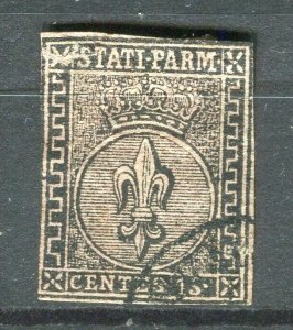 ITALY; PARMA 1852 classic Imperf issue fine used 15c. value