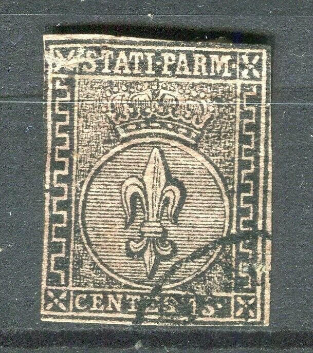 ITALY; PARMA 1852 classic Imperf issue fine used 15c. value