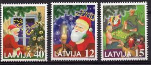 Latvia   #499-501 1999  MNH  Christmas and milennium