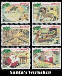 Dominica Christmas 1981. Mint Stamp Set. Santa's Workshop.