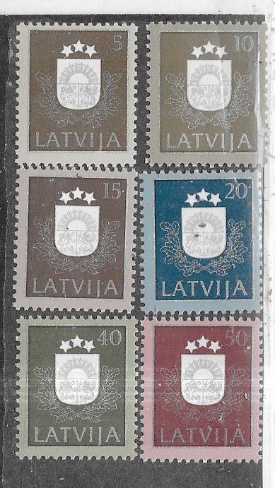 Latvia #300-305  Coat of Arms ( MNH)  CV $9.55