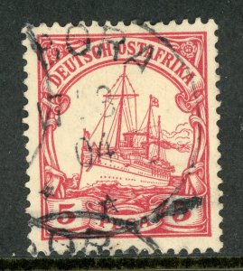 East Africa 1900 Germany 5 Pesa Yacht Ship Unwatermark Scott # 13 VFU A337