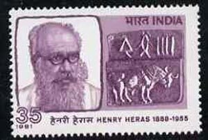 INDIA - 1981 - Henry Heras - Perf Single Stamp - Mint Never Hinged