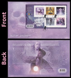 Canada 2935 Haunted Halloween souvenir sheet #3 FDC 2016