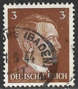 GERMANY 1941-44 3pf Brown HITLER HEAD Issue Sc 507 VFU