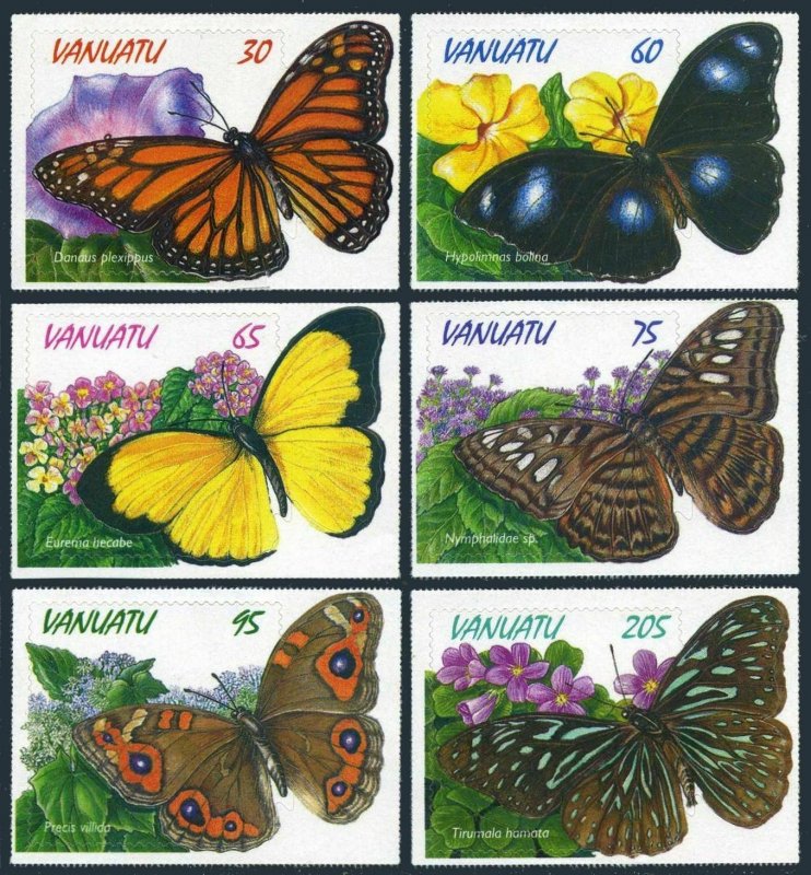 Vanuatu 721-726,726a,MNH.Mi 1065-1070,Bl.32. SINGPEX-1998.Butterflies,Flowers.