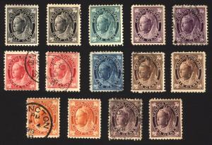 Canada #66-#73 1897-98 Mint & Used Set of 14 items