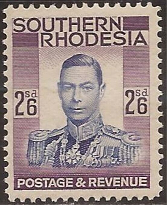 Southern Rhodesia - 1937 2s6p  King George VI - Stamp MNH - Scott #53