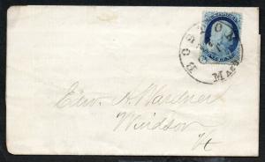 US Scott #23 Recut Twice At Bottom, Boston MA Oct 17, 1857 CDS Cancel on Cover