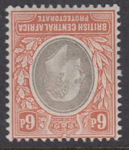 SG 62aw British Central Africa 1903-04. 6d grey & reddish-buff variety...